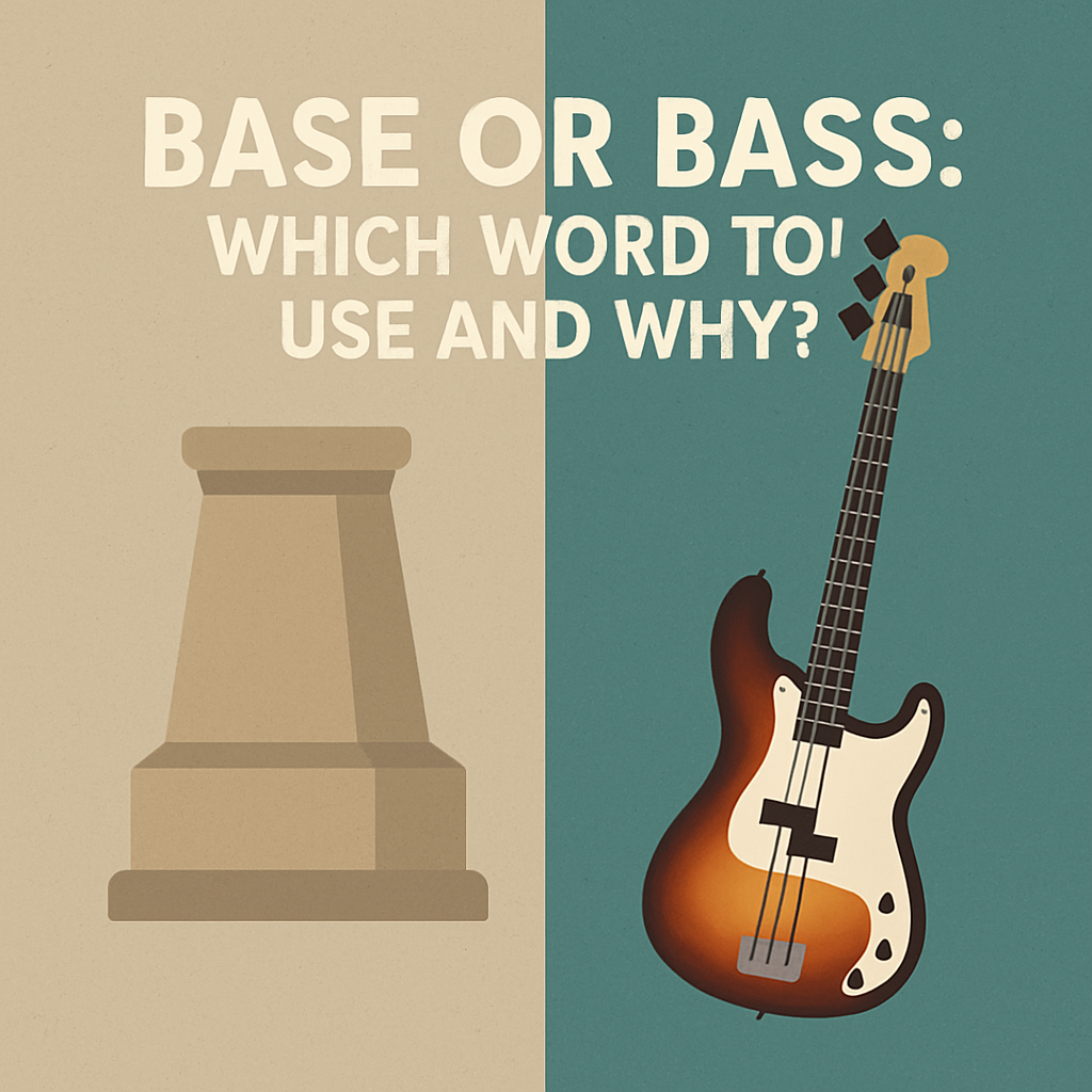 Generate an image for blog post for this tittle"Base or Bass: Which Word to Use and Why?"